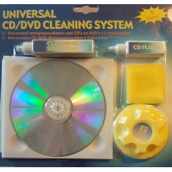 Universeel reinigingssysteem voor CD's en DVD's (5 Onderdelen)