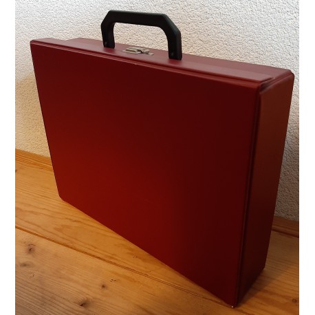 Vintage Muziekcassette opbergkoffer,bordeaux rood.