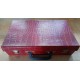 Vintage Muziekcassette opbergkoffer (bordeaux rood met krokodillen print)