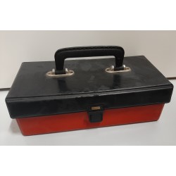 Vintage Muziekcassette opbergkoffer (Zwart met rood)