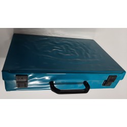 Vintage Muziekcassette opbergkoffer (kobalt blauw)