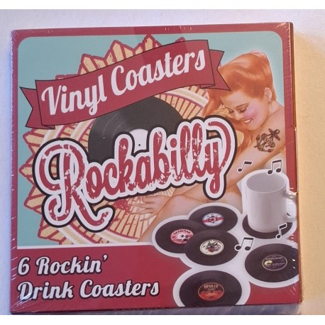 Gramophone record coasters - set of 6 pieces