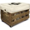 12'' LP Houten Krat Op Wielen Voor Vinyl Opslag - Tot 100 LP'S - Retro Musique