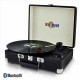 Retro Musique Suitcase Style Bluetooth Platenspeler - Zwart