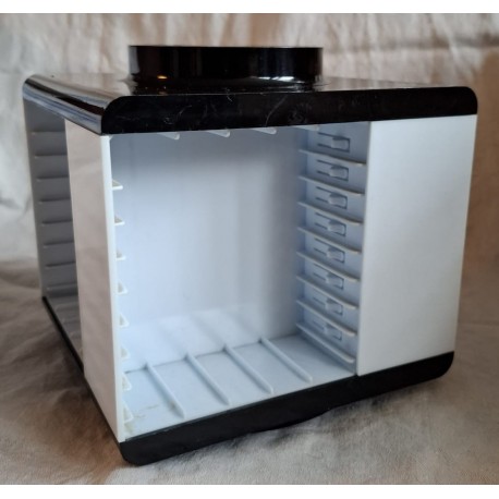 Bekijk groter Vintage roterende cassette houder / Retro cassette carrousel, Wit