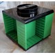 Vintage roterende cassette houder / Retro cassette carrousel, Groen