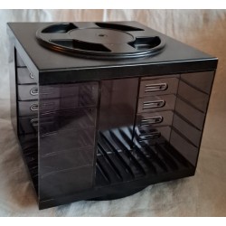 Vintage roterende cassette houder / Retro cassette carrousel, Rook
